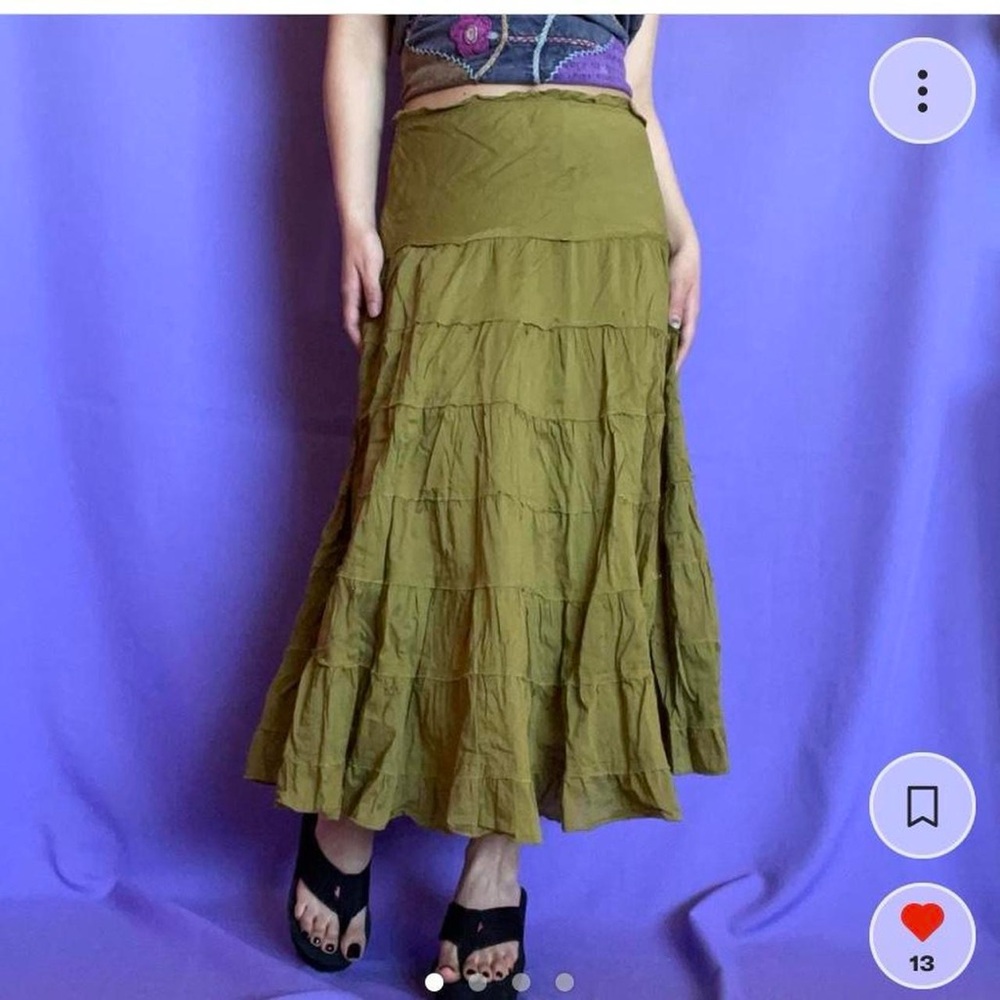 Olive green maxi skirt